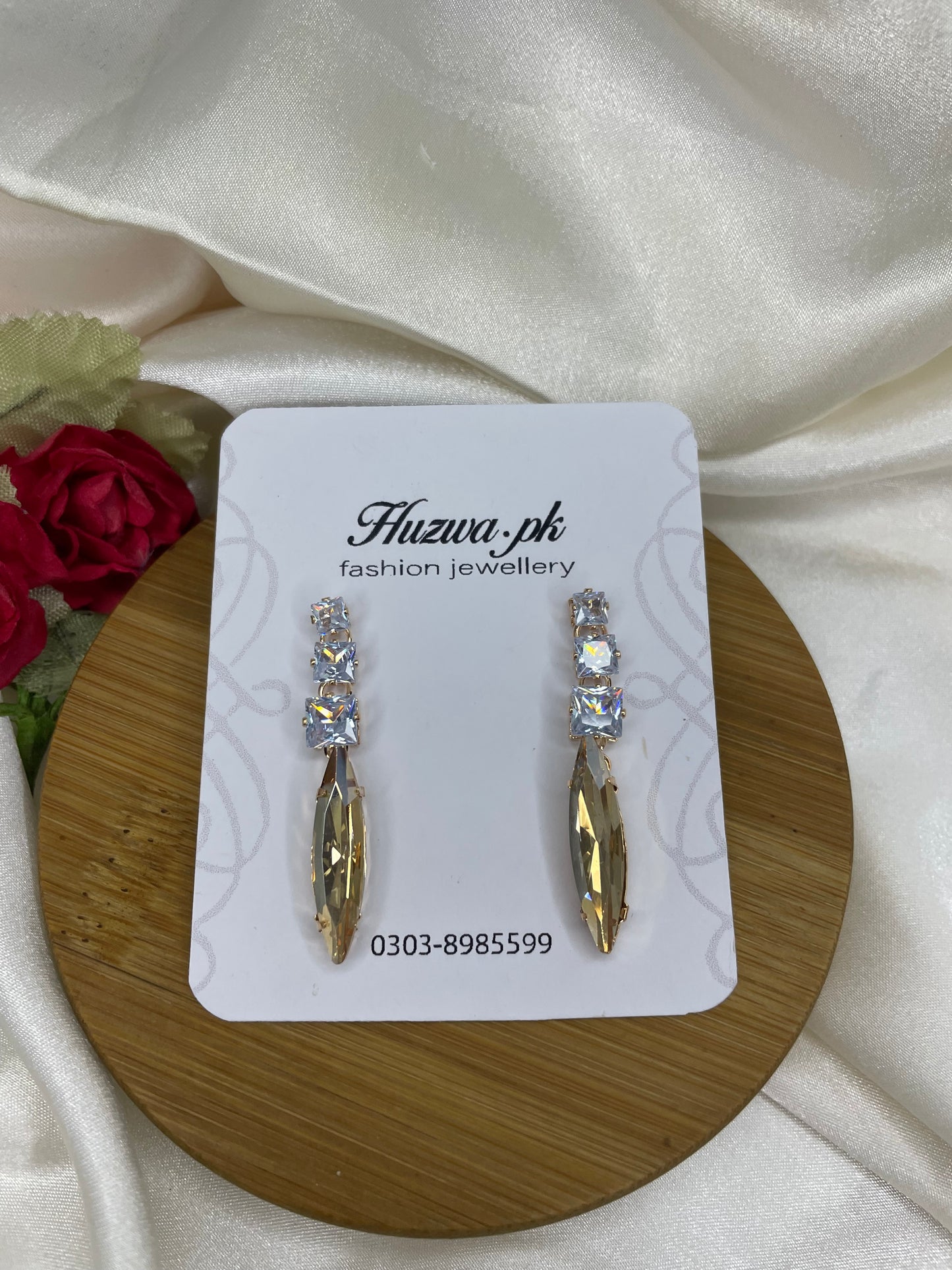 Beautiful stylish crystal drop earrings 3 Different colours