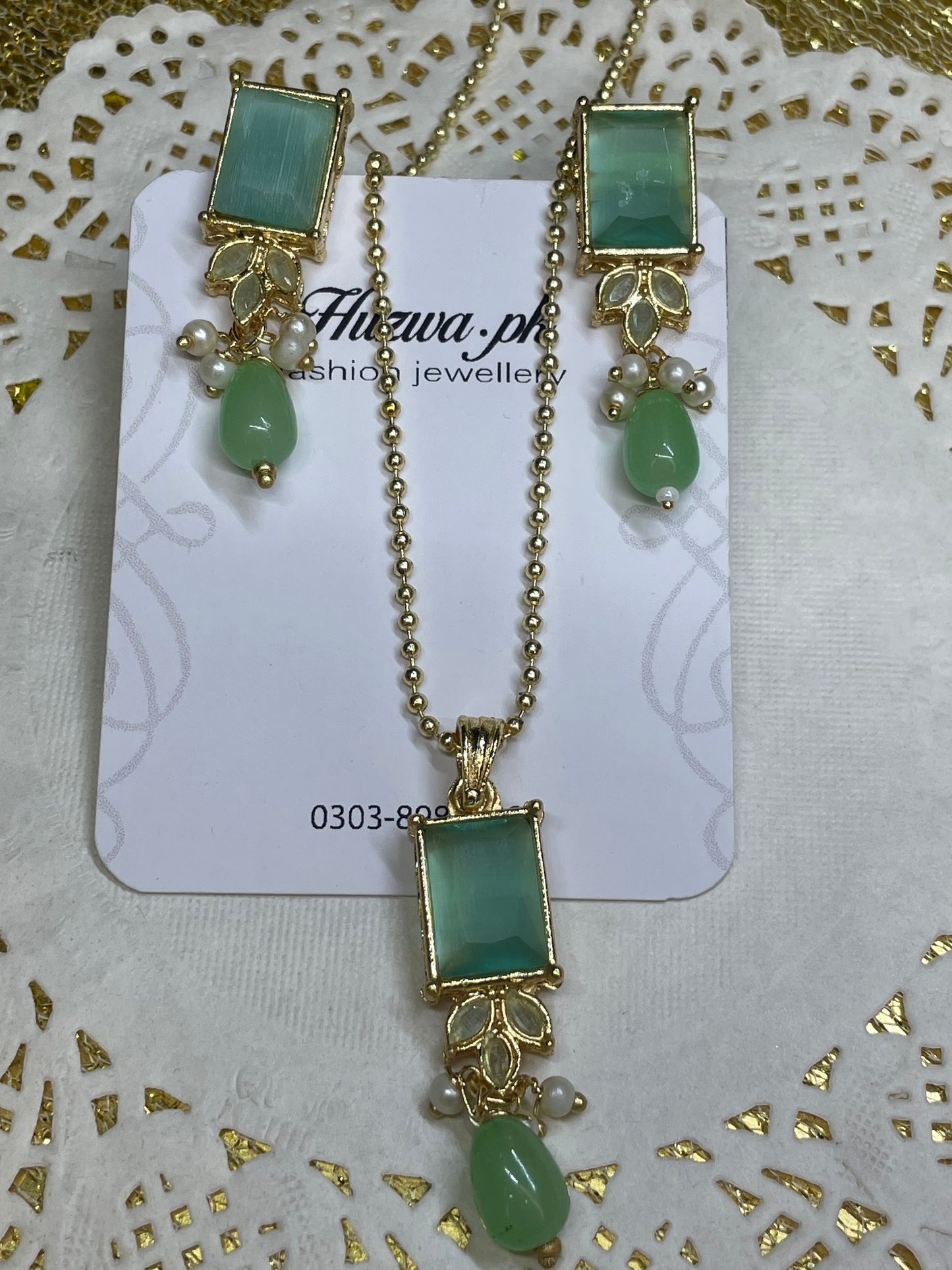 Crimson Square Jewellery set
