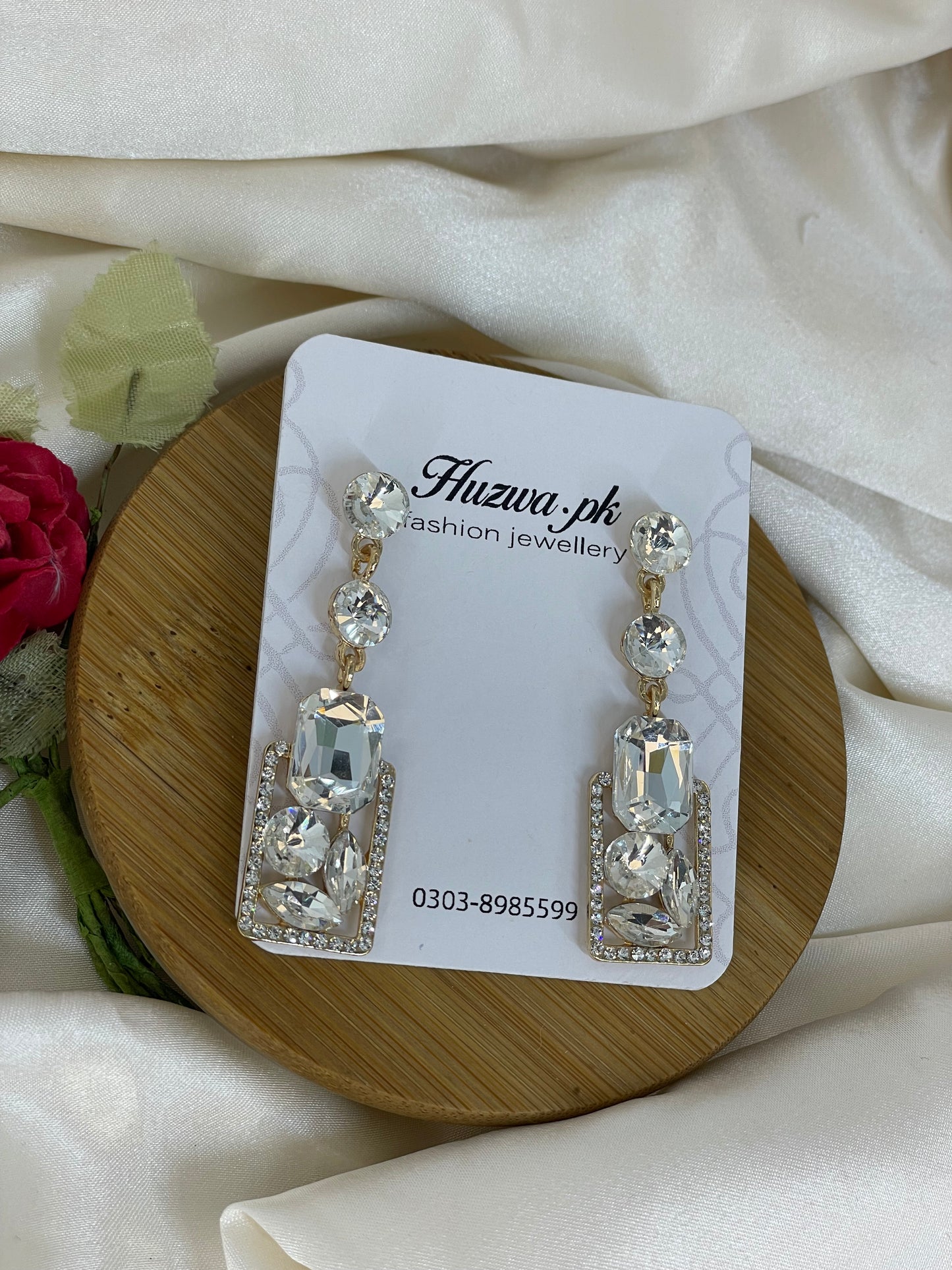 Stone Long Earrings 2 Different Color