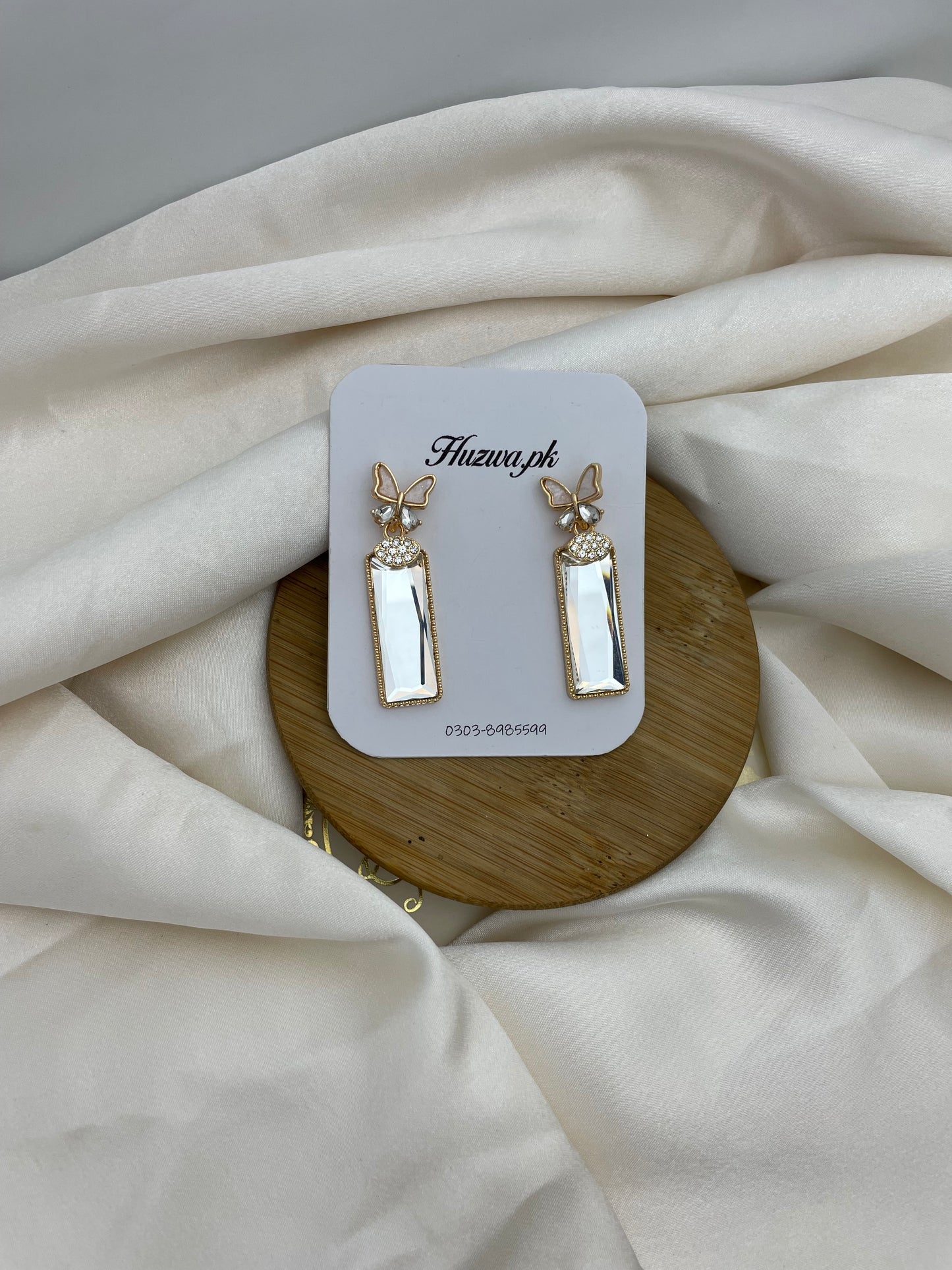 Crystal Butterfly Drop Earrings