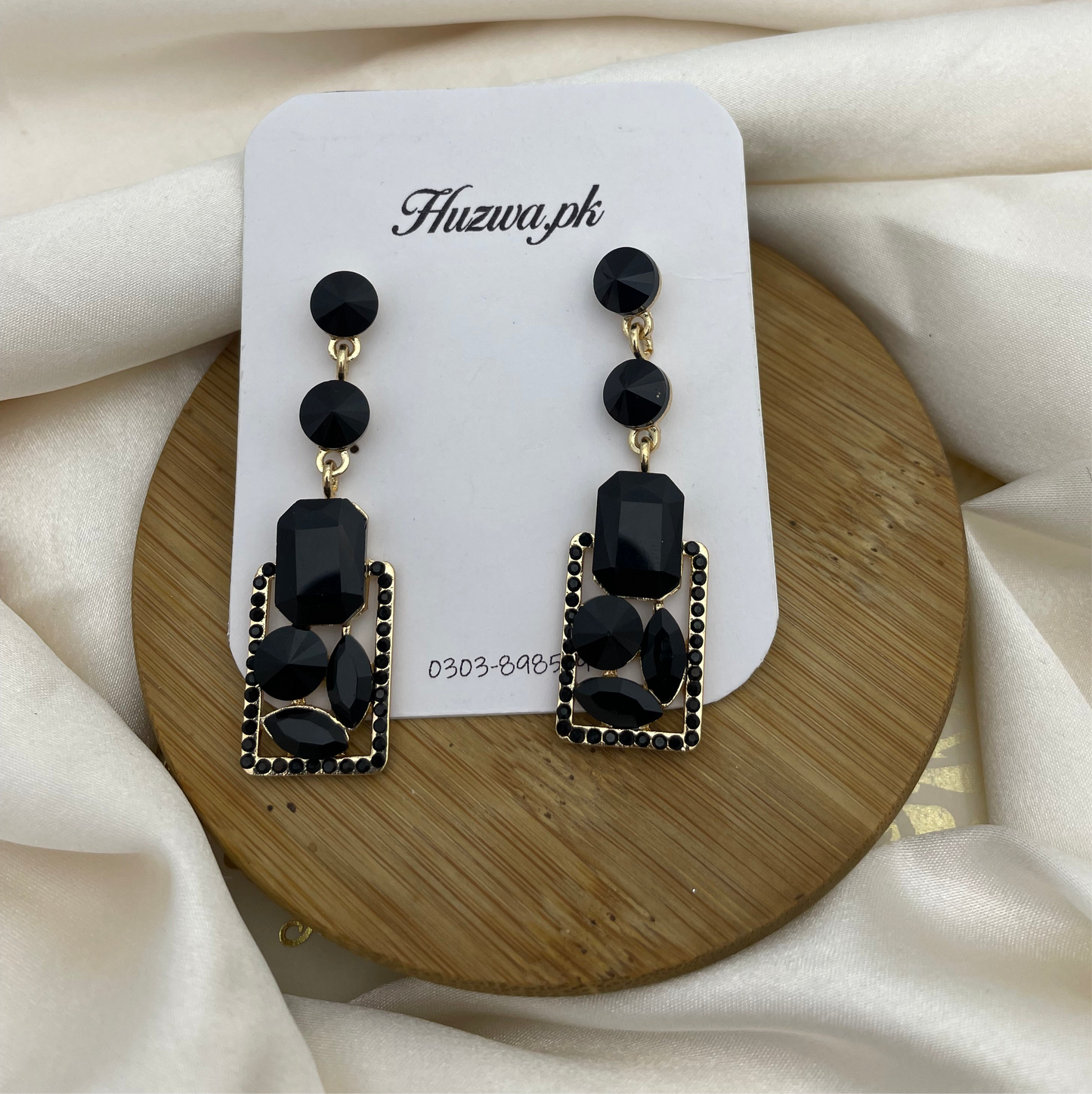 Stone Long Earrings 2 Different Color
