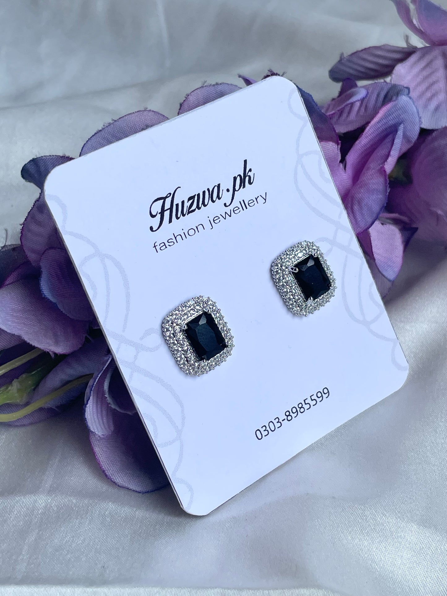 Rectangle Crystal Stud Earrings