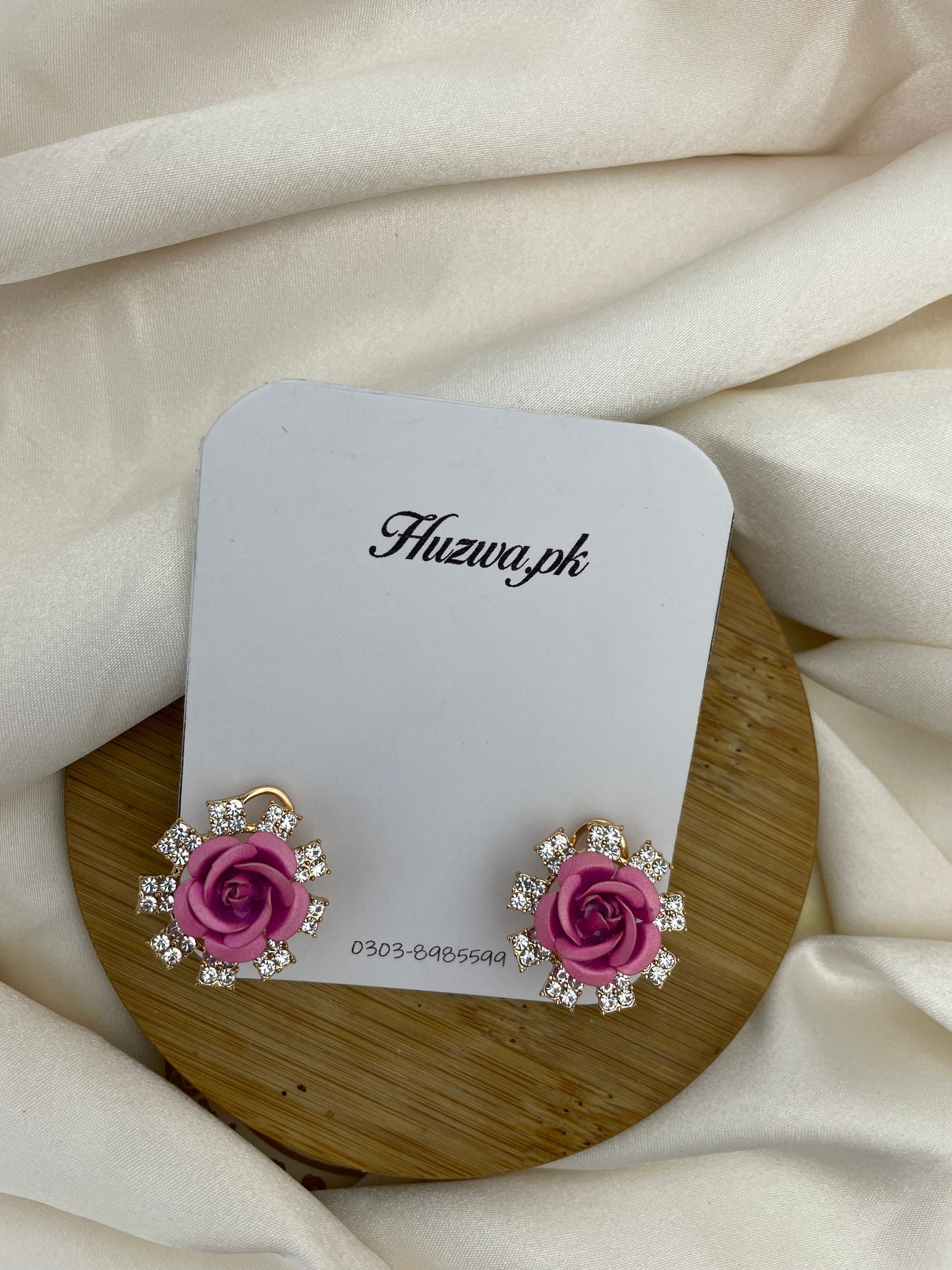 Rose Stud Earrings In 3 Different Color