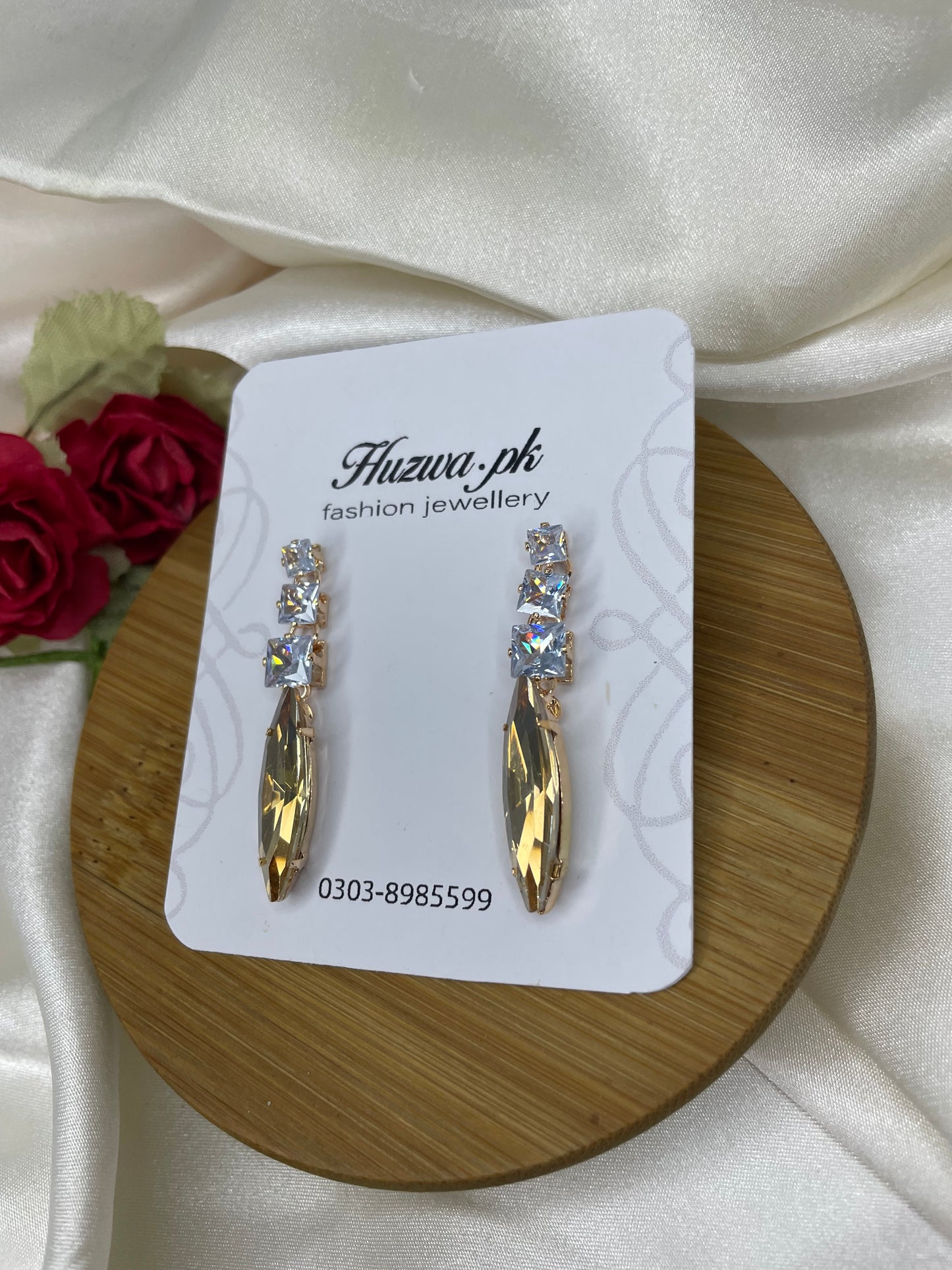 Beautiful stylish crystal drop earrings 3 Different colours