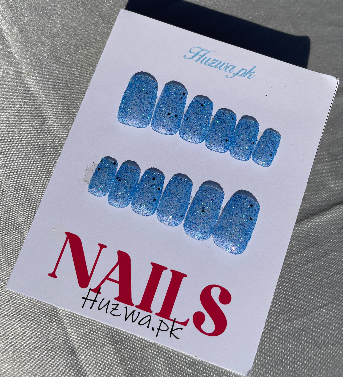 Glitter Press-On Nails in Squoval Shape – Various Color Options