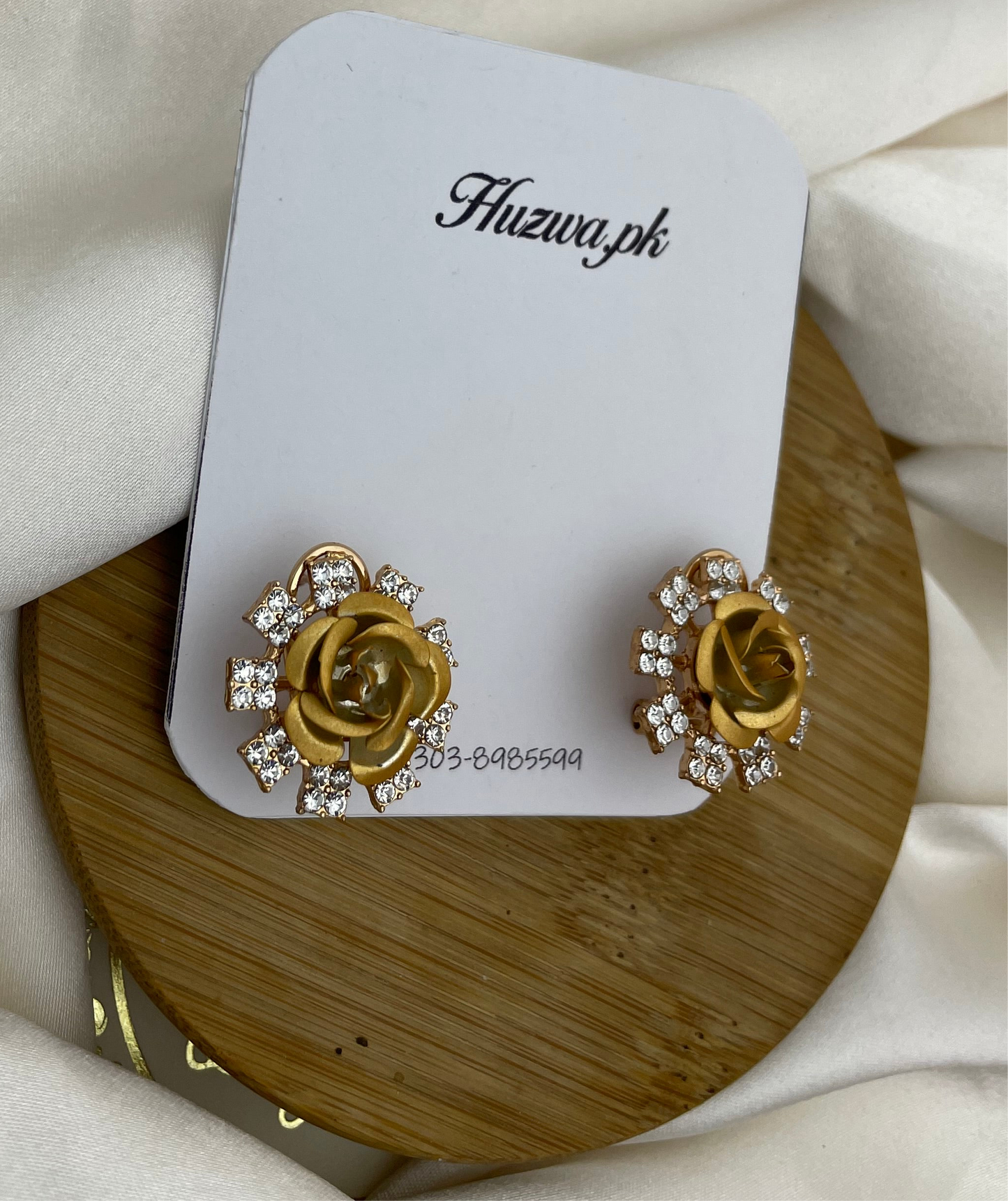 Rose Stud Earrings In 3 Different Color