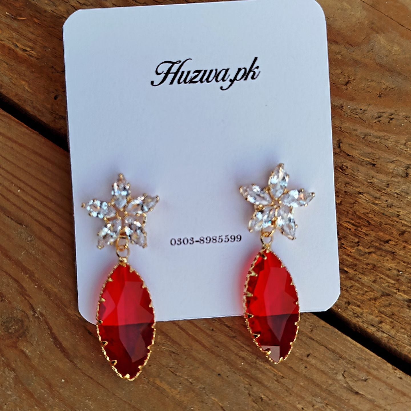 🩸Red Crystal Teardrop Earrings