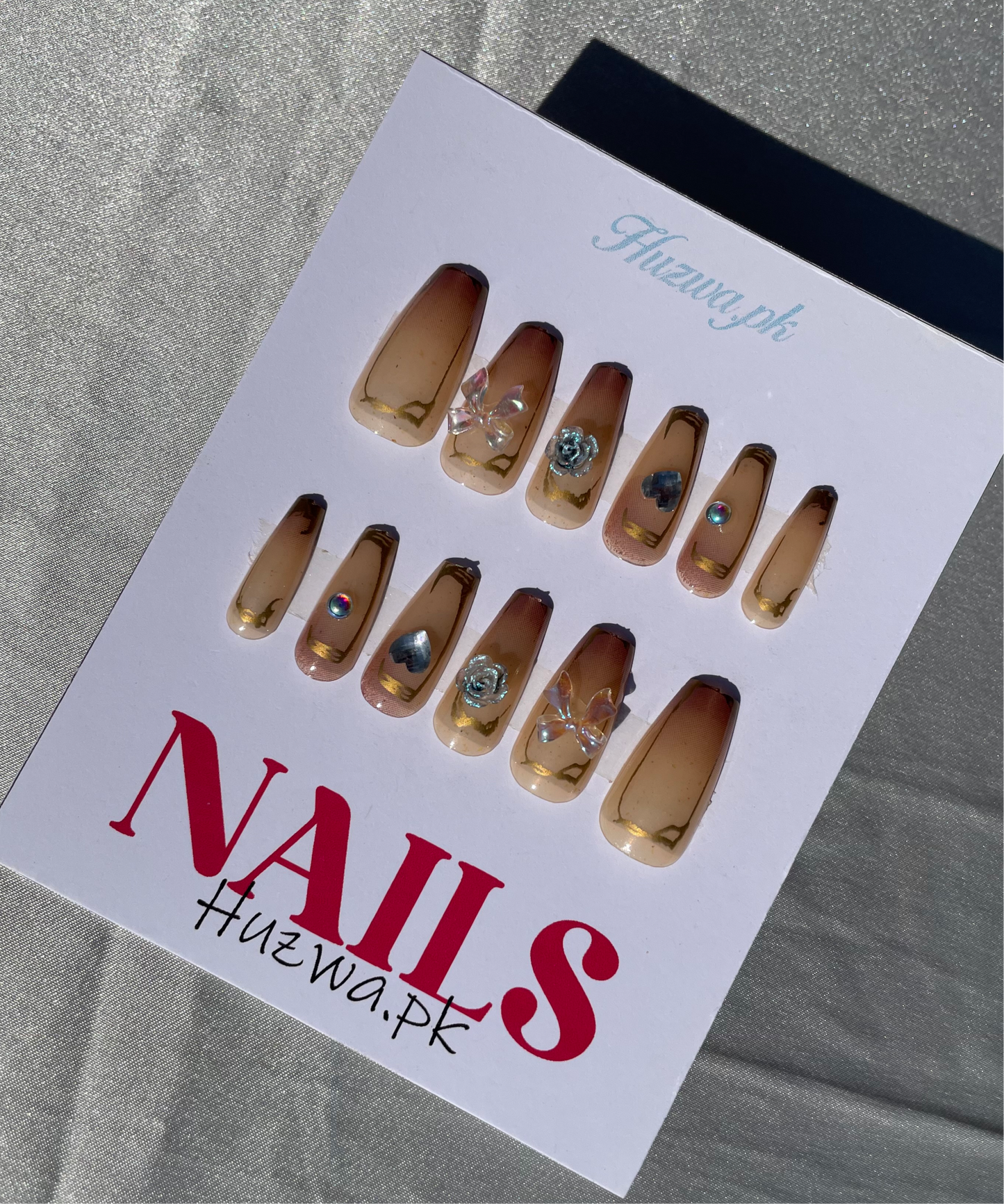 Brown Edge with Light Brown Base & Charms 12-Piece