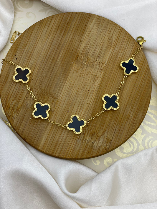 Delicate Four Leaf Clover Bracelet