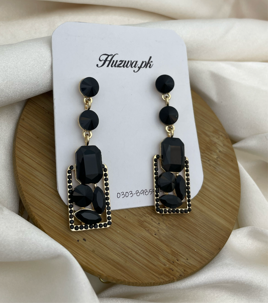 Stone Long Earrings 2 Different Color