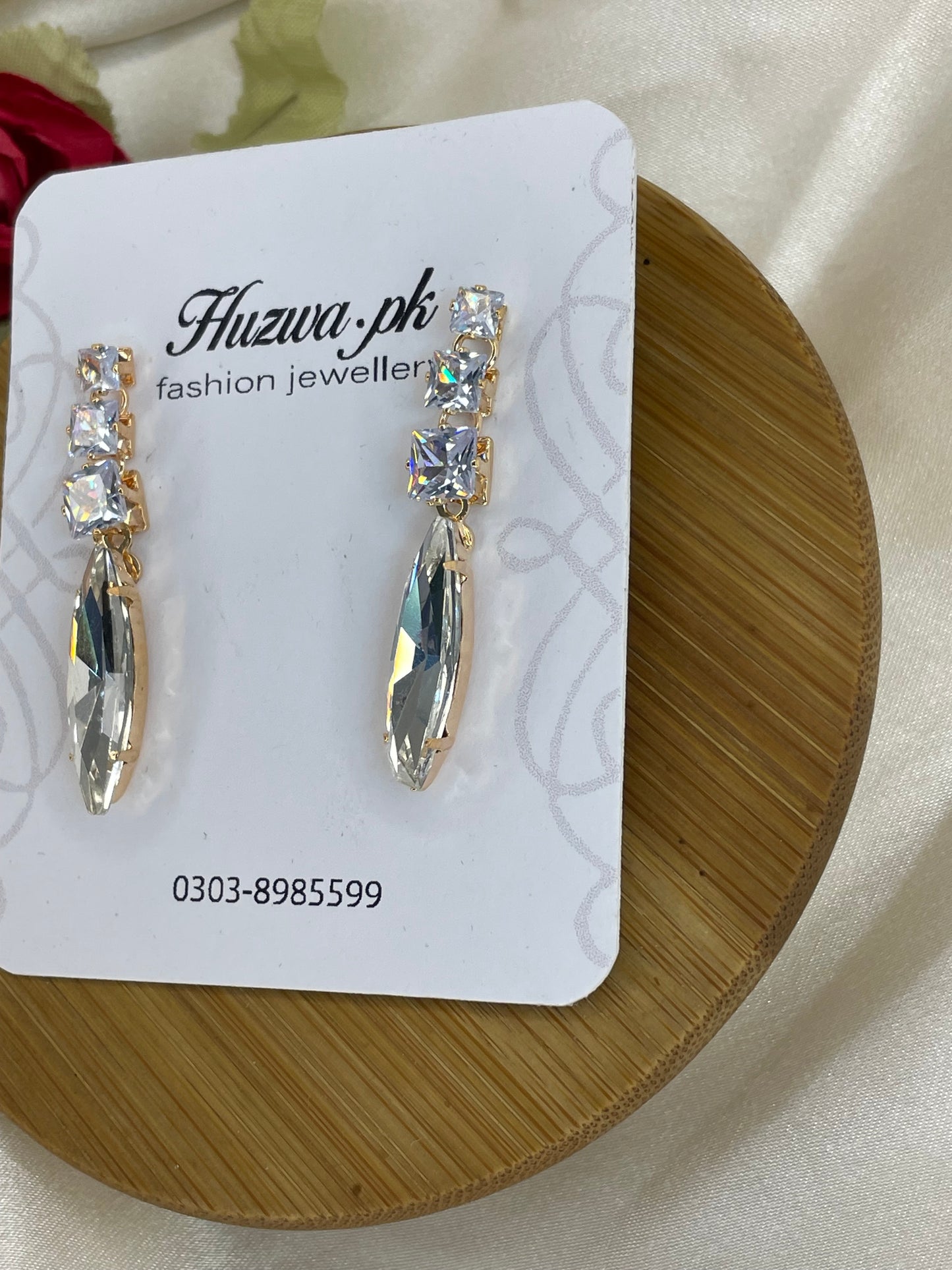 Beautiful stylish crystal drop earrings 3 Different colours