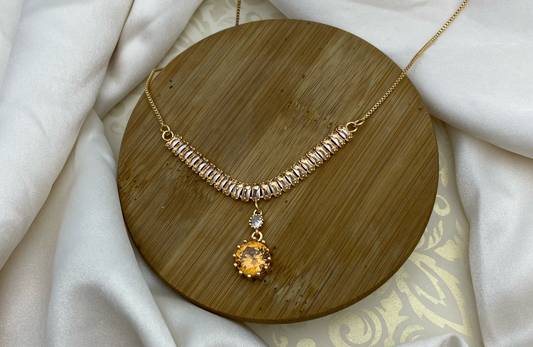 Necklace with Rhinestone Pendant