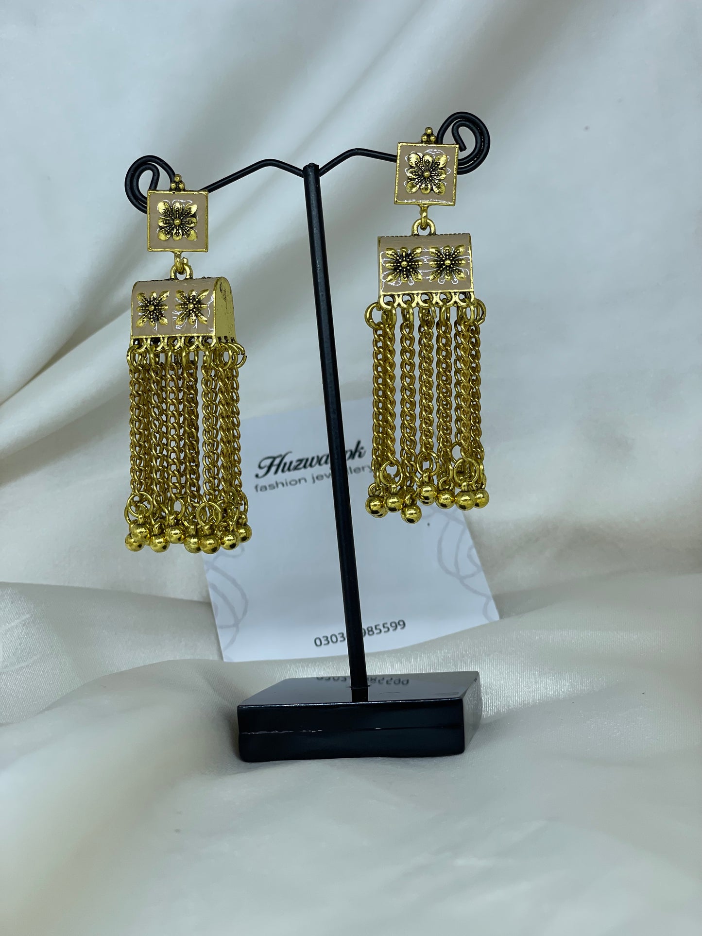Sleek Square Shape Long Drop Earrings