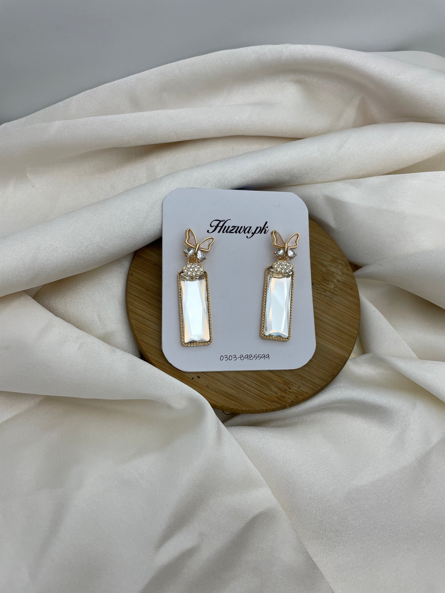 Crystal Butterfly Drop Earrings