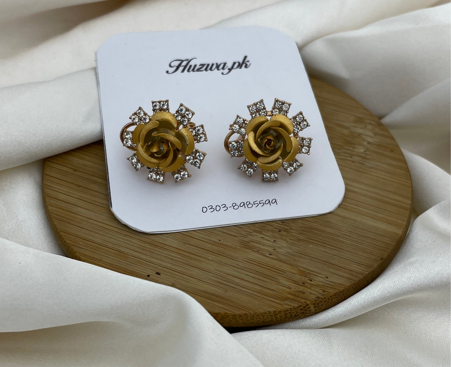 Rose Stud Earrings In 3 Different Color