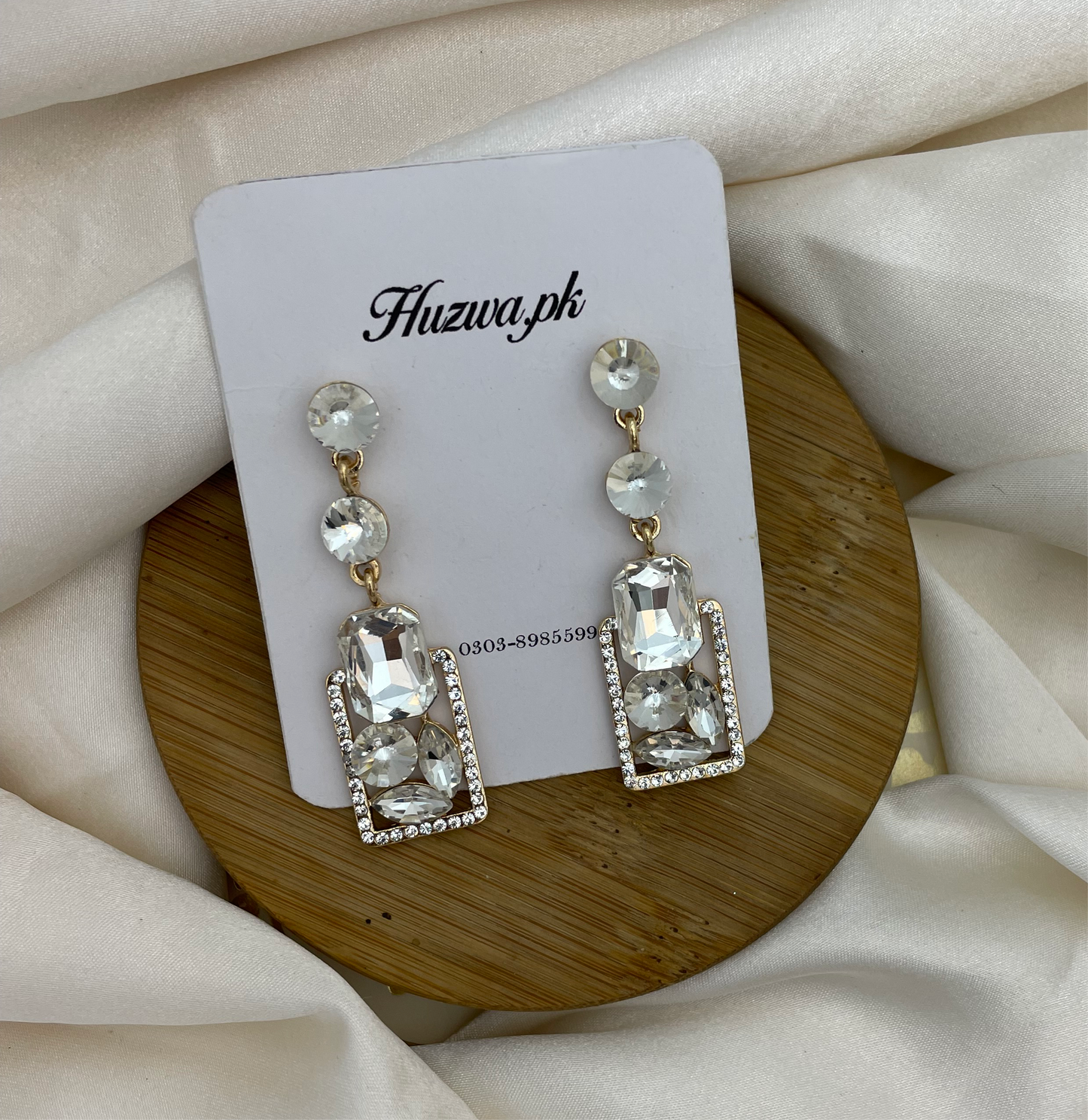 Stone Long Earrings 2 Different Color