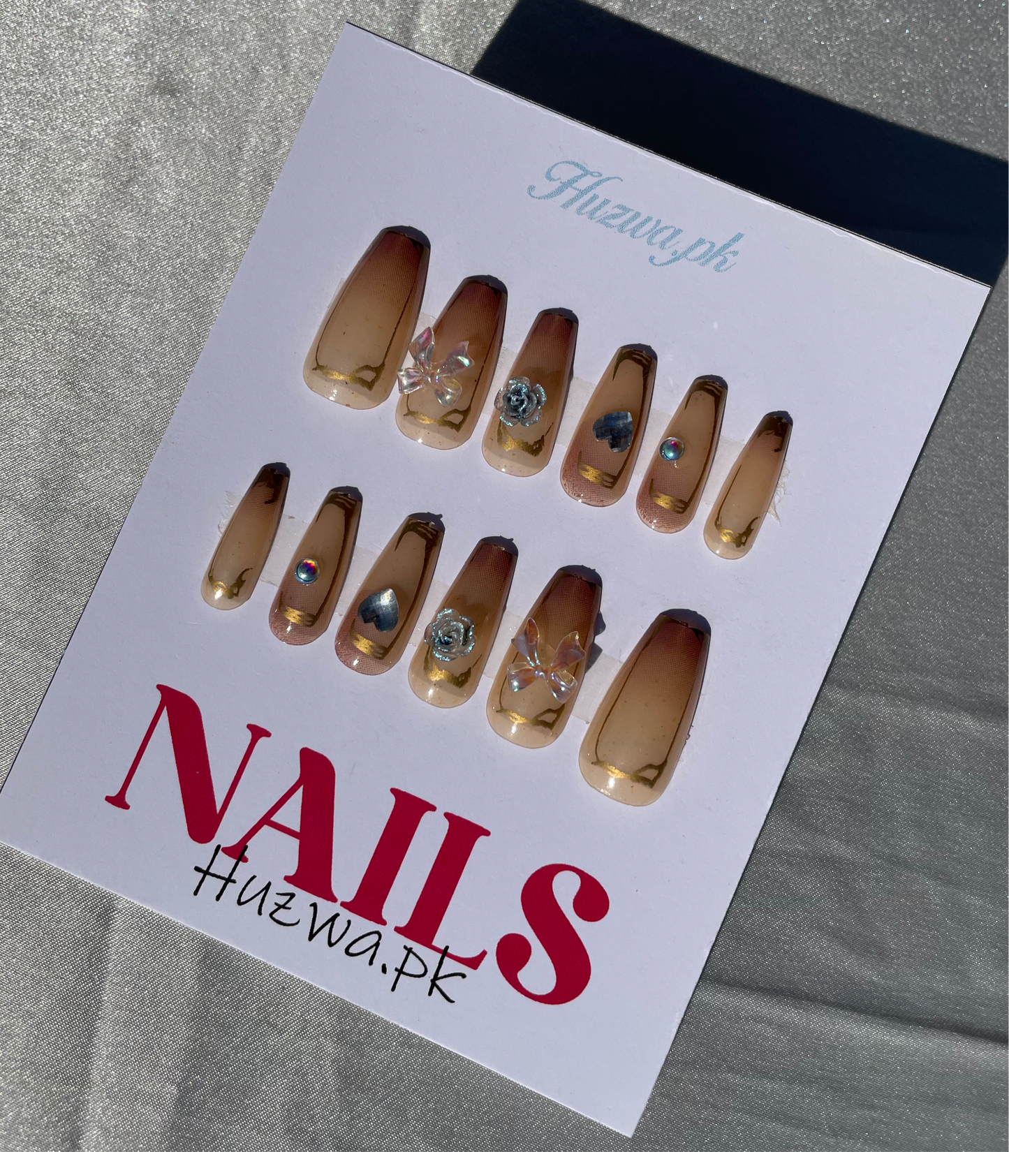 Brown Edge with Light Brown Base & Charms 12-Piece