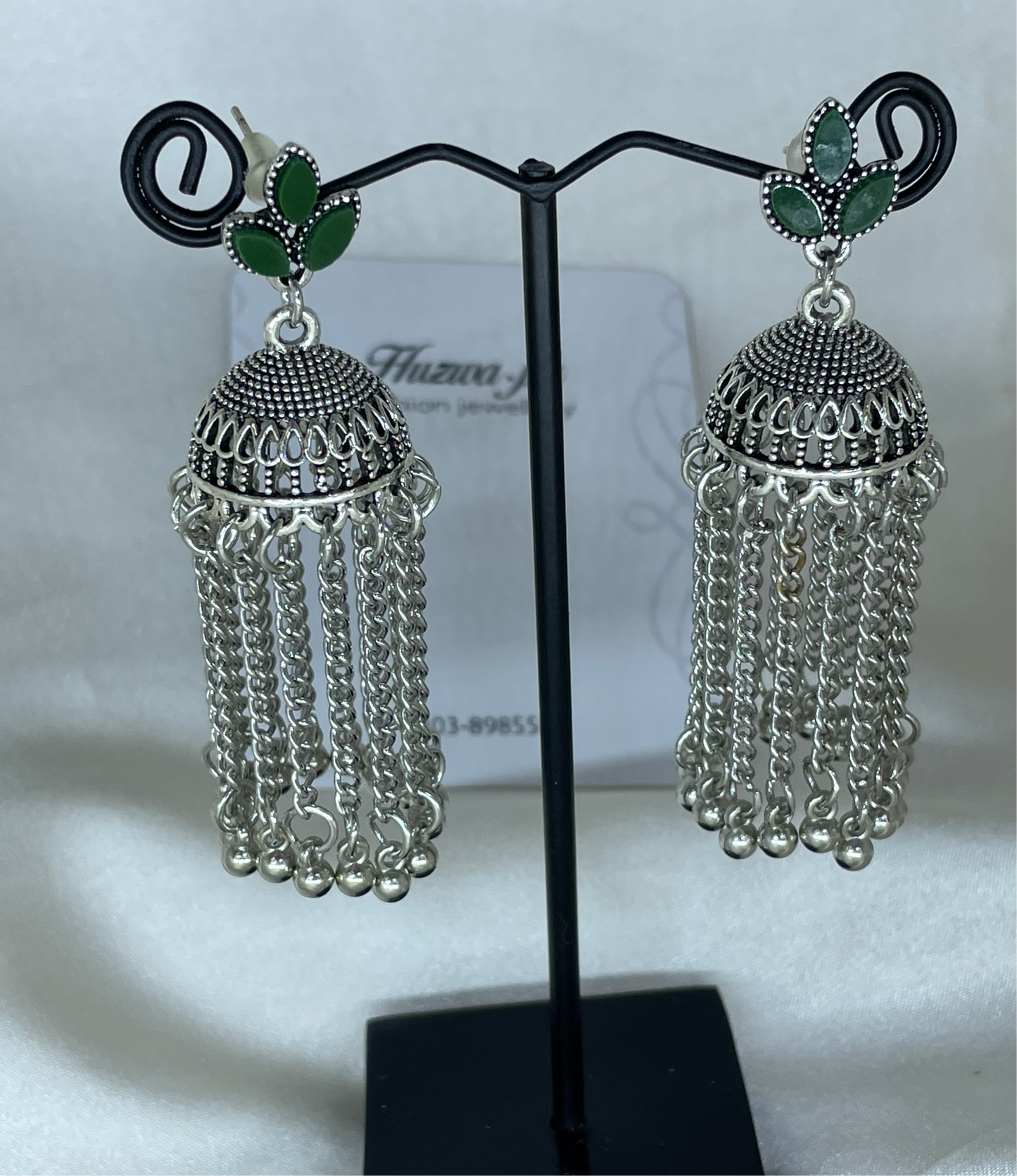 Kundan Jhumka Leaf Shape