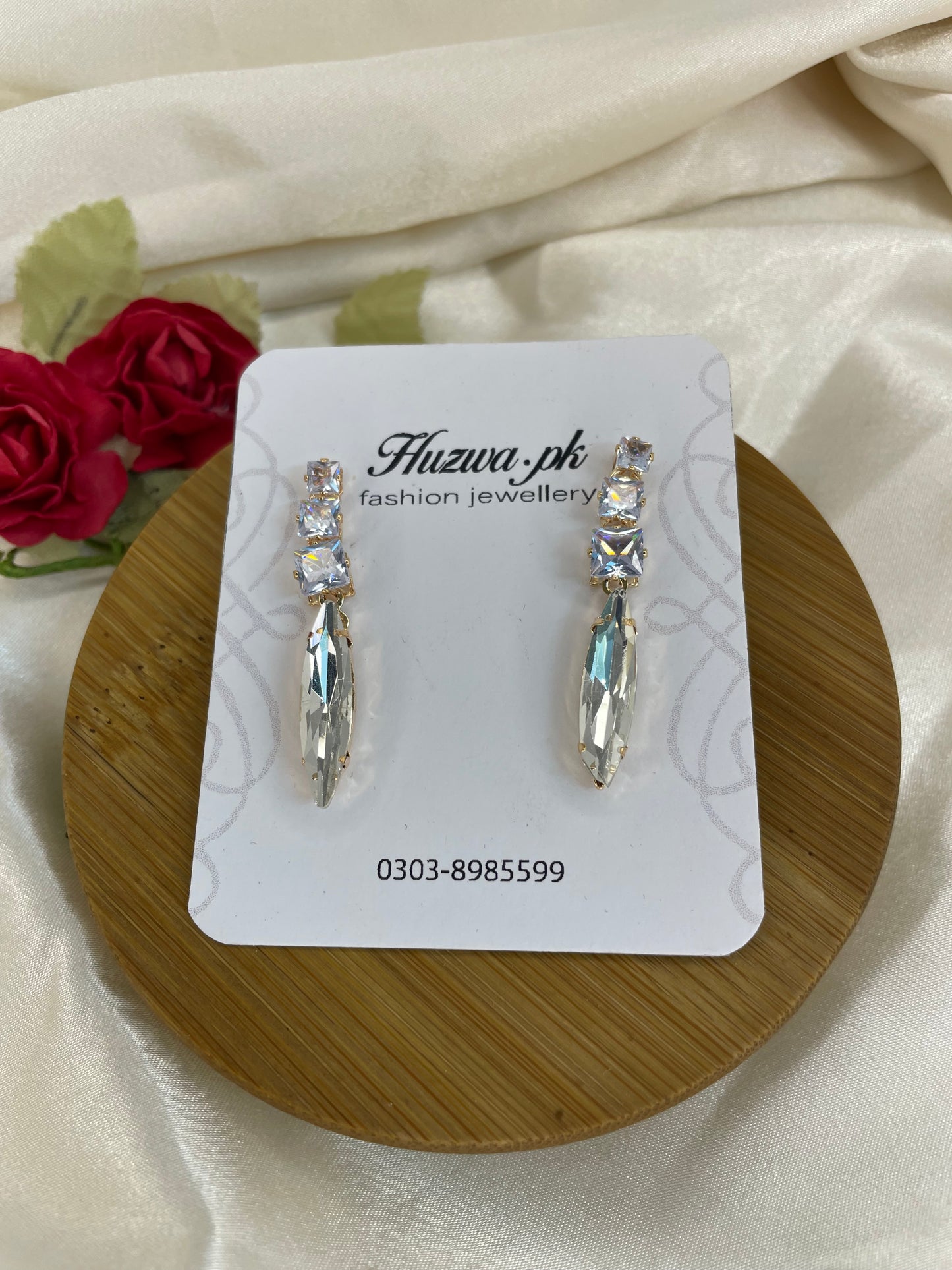 Beautiful stylish crystal drop earrings 3 Different colours