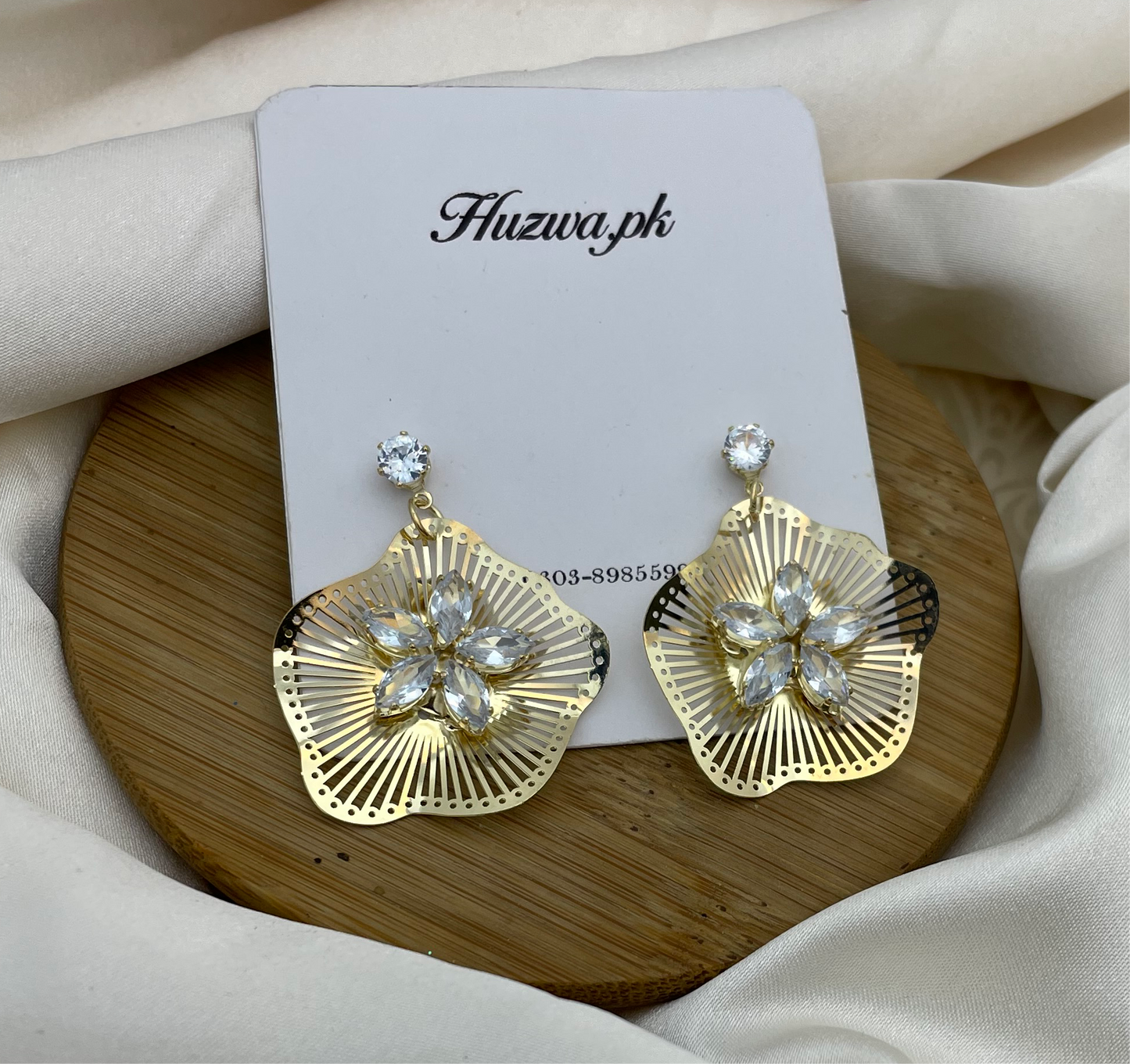 Sterling Flower Carved Earrings
