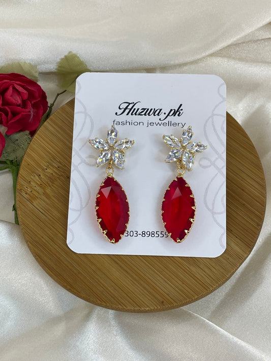 🩸Red Crystal Teardrop Earrings