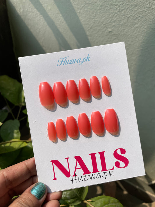 Almond Press-On Nails(12 Color Available )