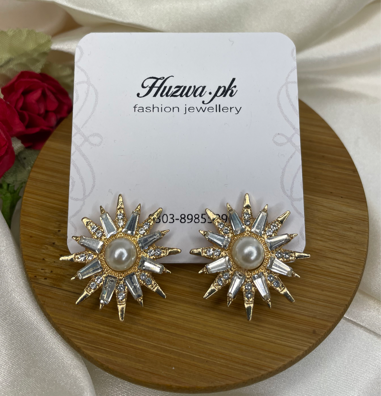 Pearl Flower Stud Earrings