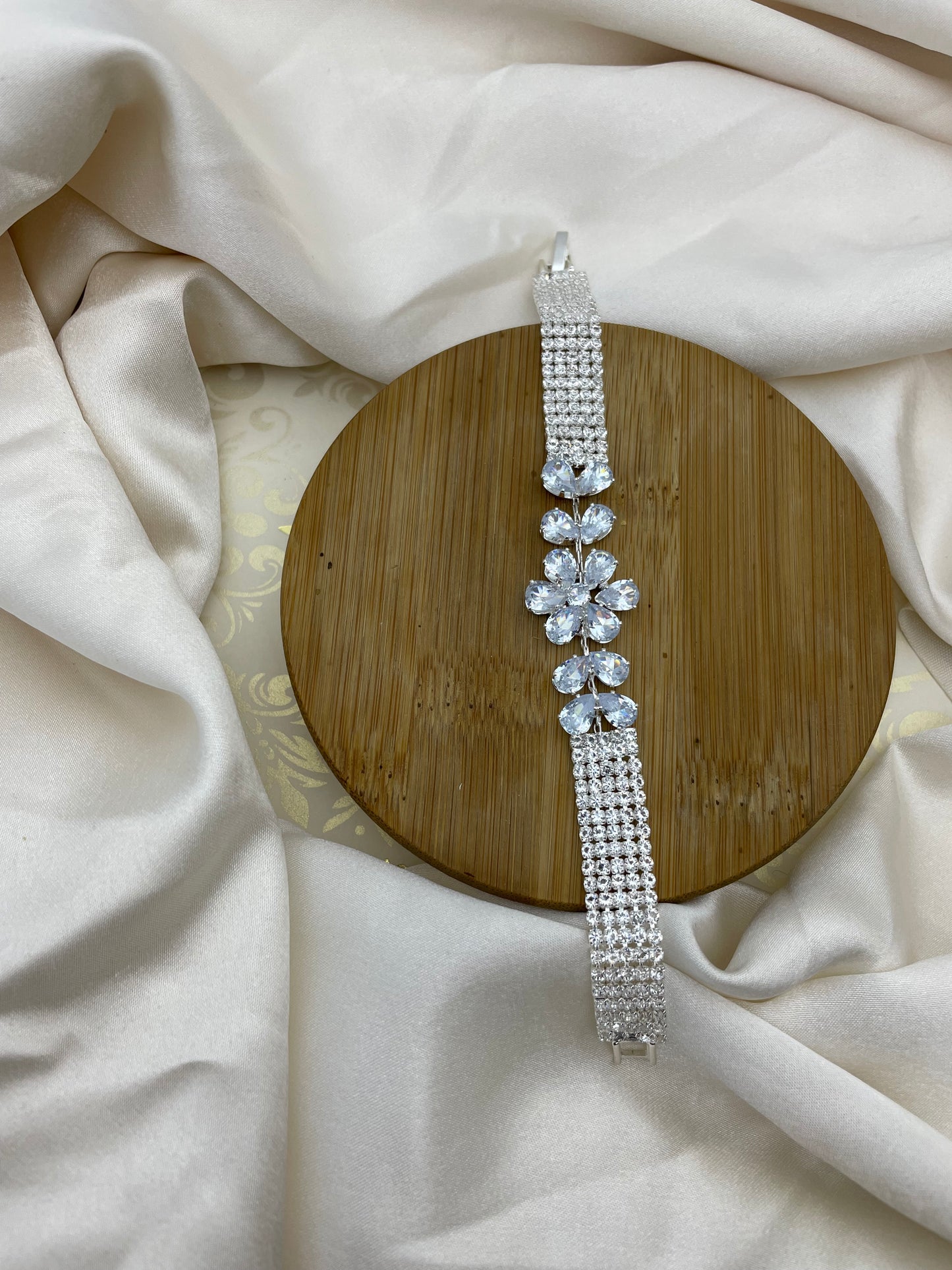 Flower Shape Rhinestone Bracelet