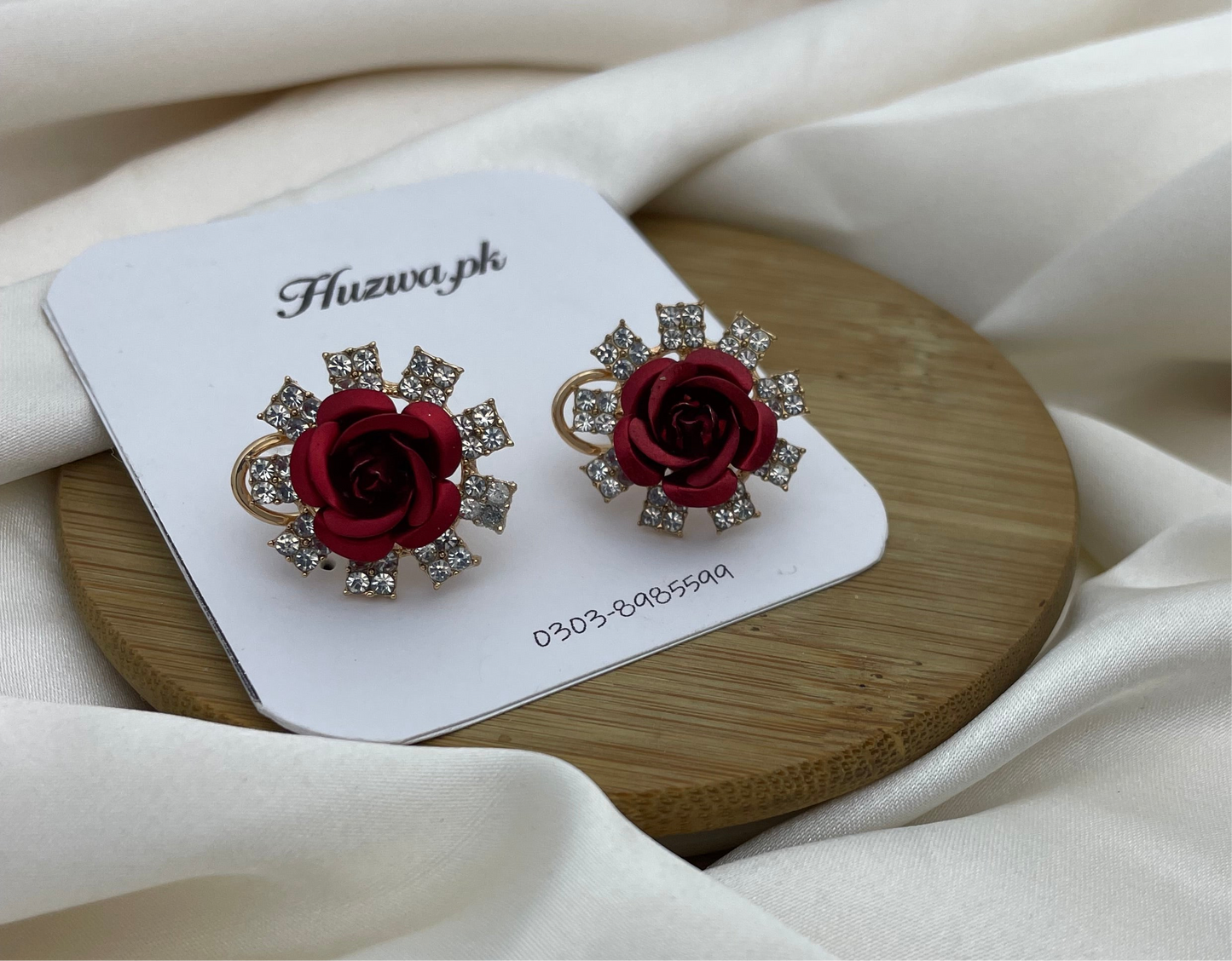 Rose Stud Earrings In 3 Different Color