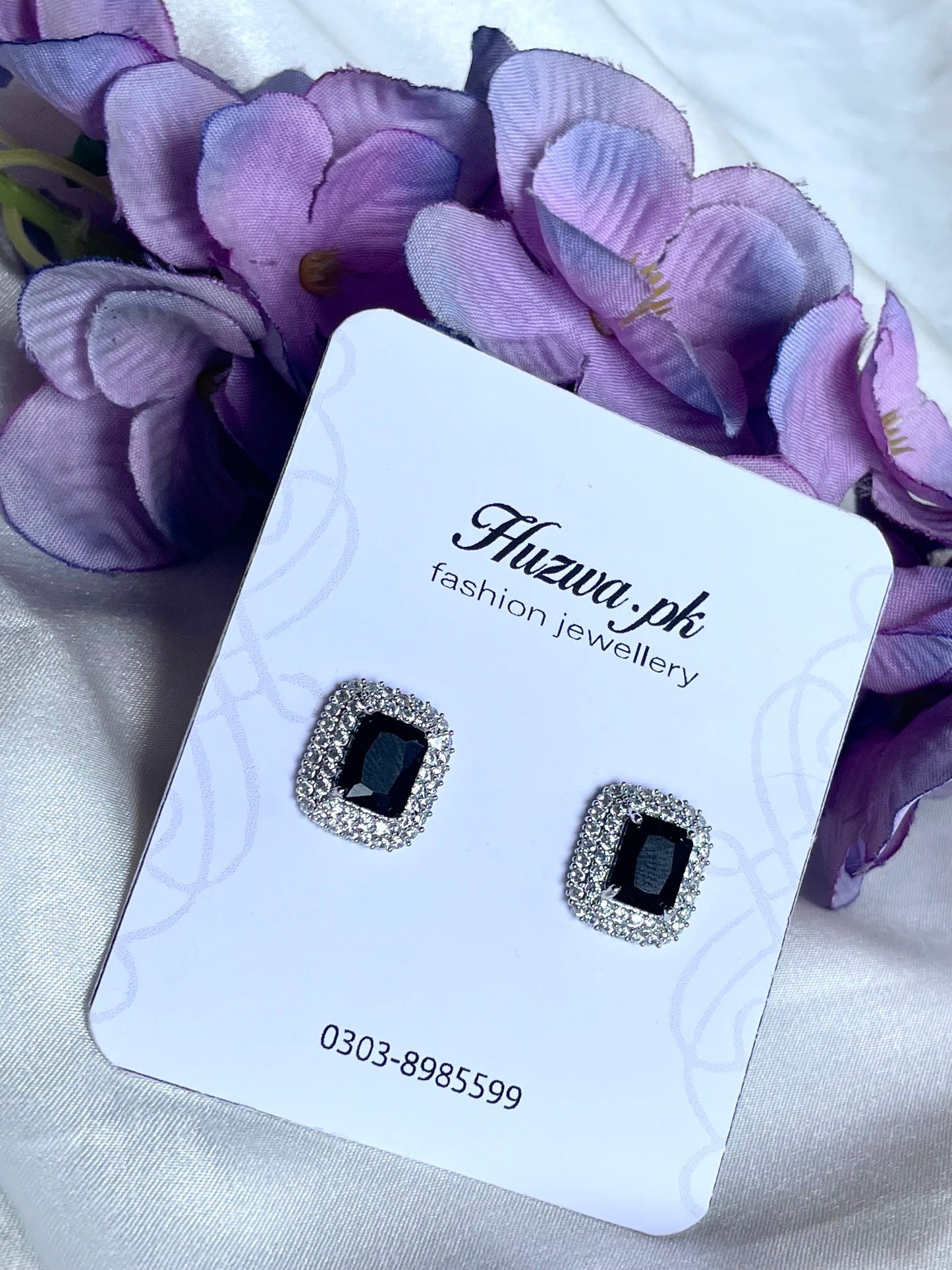 Rectangle Crystal Stud Earrings