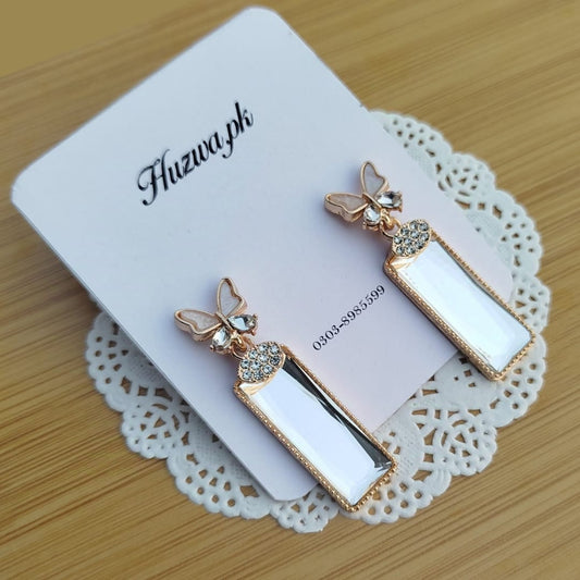 Transparent crystal drop earrings